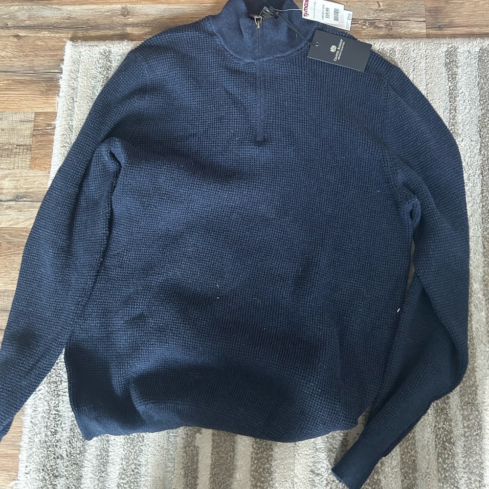 Navy Blue Quarter-Zip Sweater